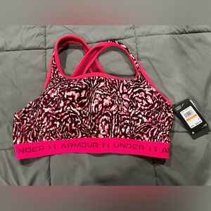 New NWT UA under armour Medium support compression sports bra pink black plus 3X